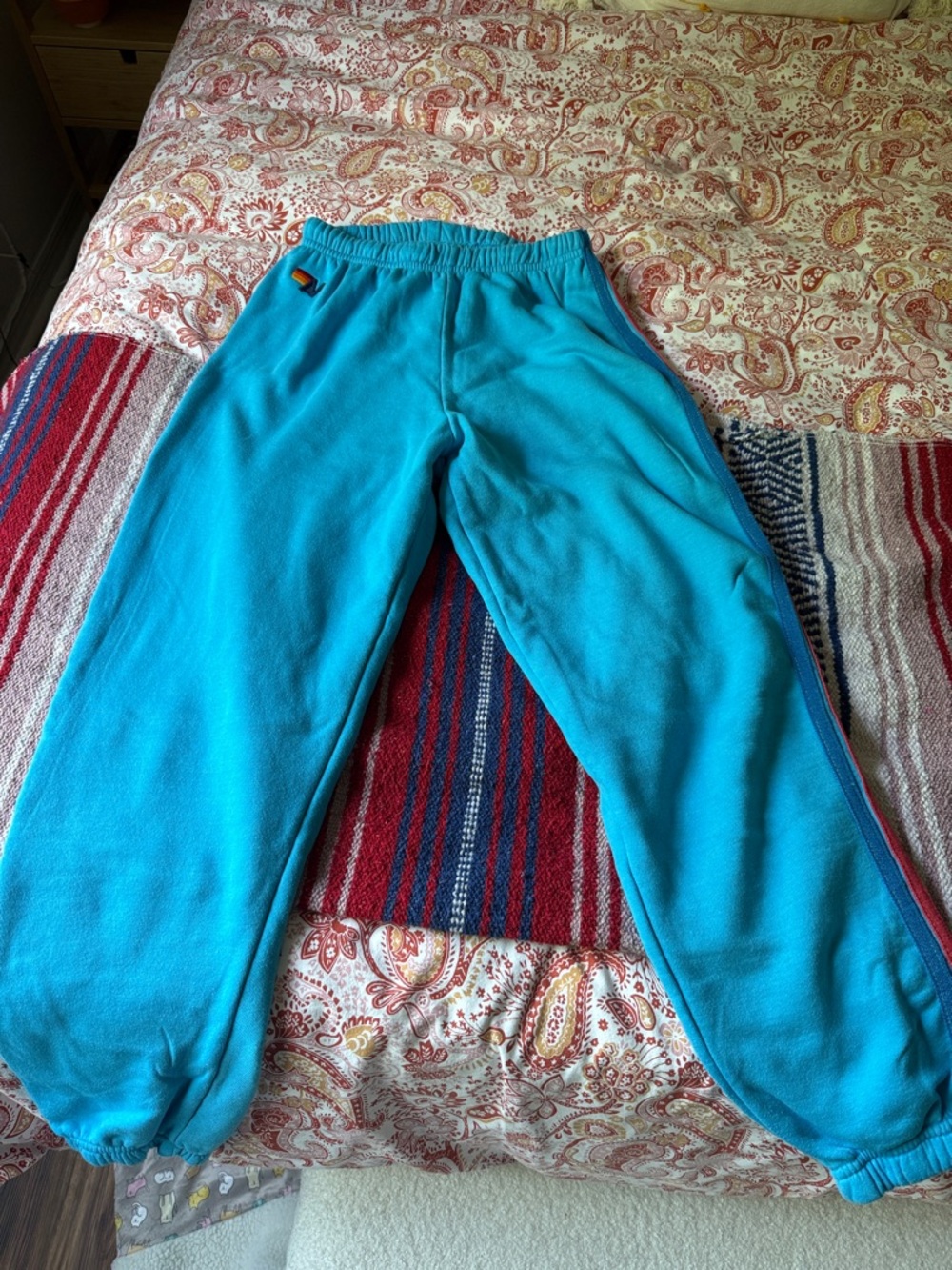 Aviator Nation Sweatpants | rainbow stripe | size M | Malibu luxe lounge